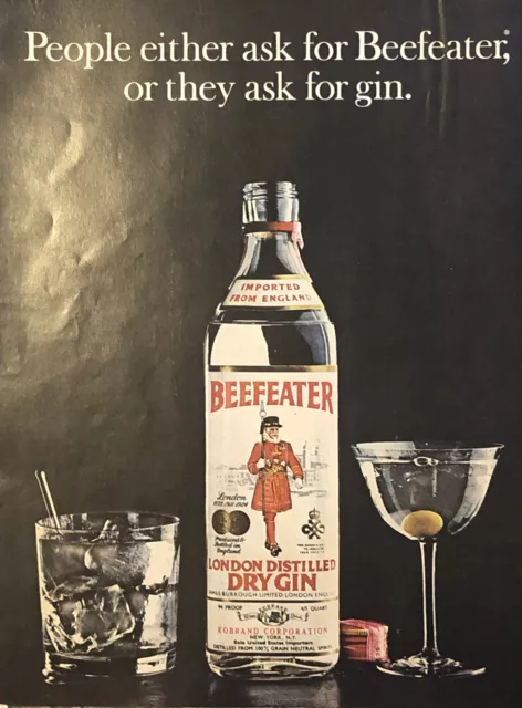 1974 Beefeater Dry London VTG 1970s 70s PRINT AD Ask For Beefeater Or For Gin