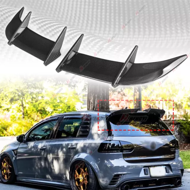 SPOILER POSTERIORE TETTO ALETTONE PER VW Golf MK6 VI GTI  CARBON NERO 2010>13