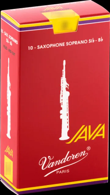 Anche de saxophone soprano Sib/Bb Vandoren JAVA Red - boite de 10 anches