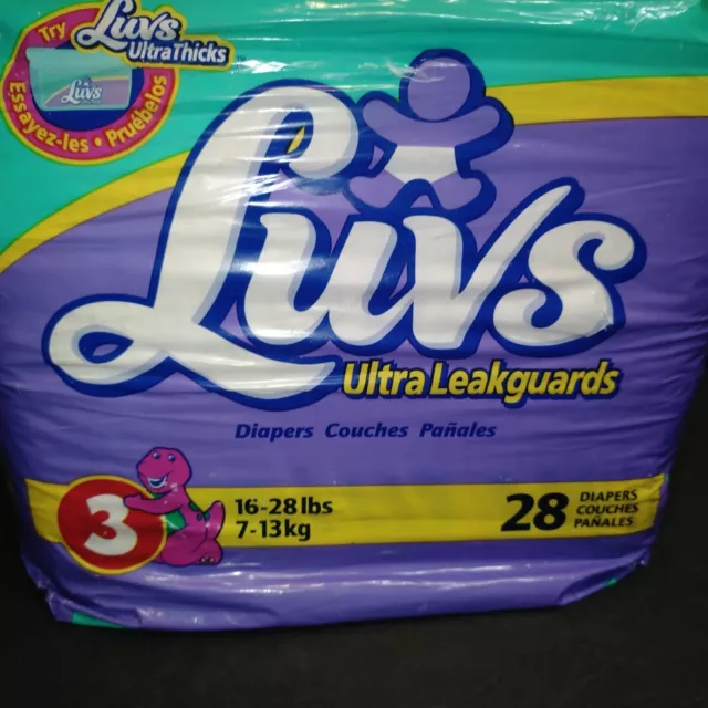 VINTAGE LUVS BARNEY Diapers 28 count Size 3 $299.99 - PicClick