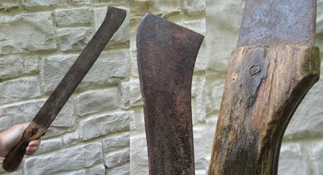 antique primitive machete AXE MACHETTE CLEAVER KNIFE SWORD WEAPON TOOL VINTAGE