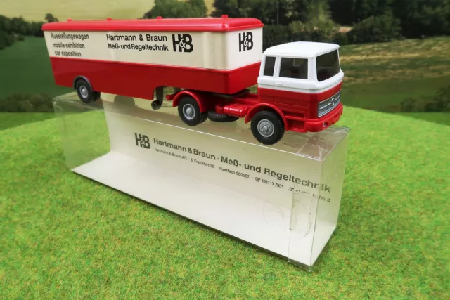 Wiking H0 1:87 MB 1620 LKW "H&B - Hartmann & Braun" Koffersattelzug Werbemodell