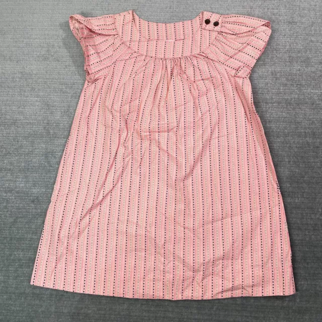 Hanna Andersson Dress Girls 6-7 Pink Striped Dots NEW Midi