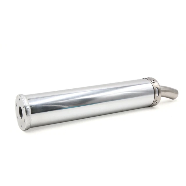 350 x 65mm Silver Tone Stainless Steel Cylinder Shaped Motorcycle Exhaust Pipe
