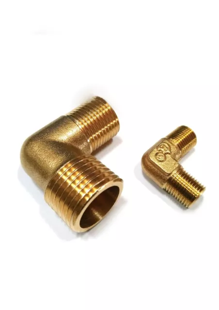 90 � Codo Macho a Macho Roscado Accesorios Conector Aire Agua Bsp Latón