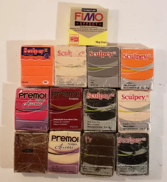 53 Lot Sculpey Fimo Polymer Clay Colors 2oz Blocks Oven Bake Clay 2005 2007  READ