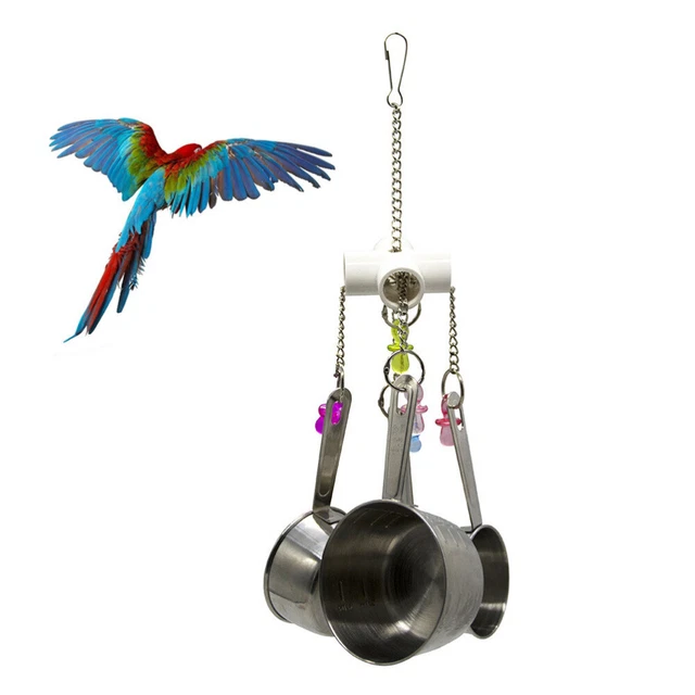 Acero Inoxidable Juguetes para pájaros Juego para pájaros Gimnasio Mordedura de loro Juguete colgante Juguetes