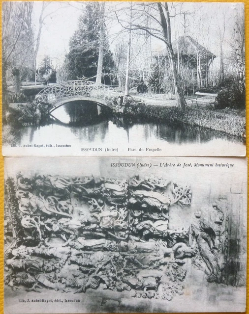 lot de 2 Cartes Postales Anciennes de Issoudun (Indre)