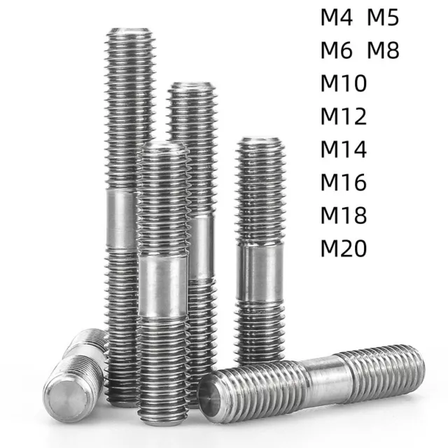 Titanium Double End Studs Rods Clamping Type M4 M5 M6 M8 M10 M12 M14 M16 M20