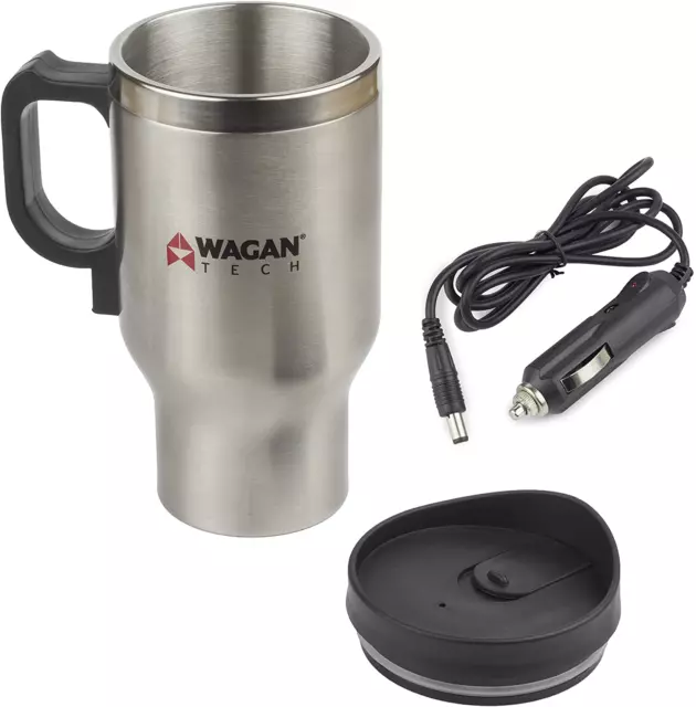 EL6100 12V Stainless Steel 16 Oz Heated Travel Mug with Anti-Spill Lid, 1 Pack