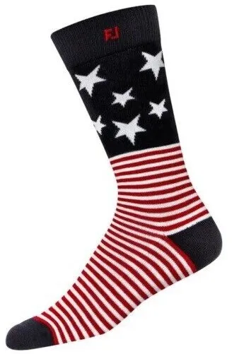 New Mens LIMITED EDITION FootJoy ProDry CREW PATRIOTIC PRINT Golf Socks.ONE PAIR