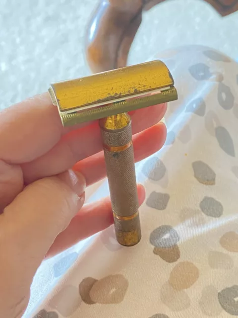 Vintage/Antique 1930's Gillette Gold Tone Safety Razor