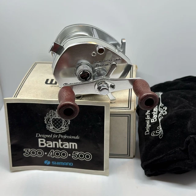 SHIMANO BANTAM 300 Vintage Baitcasting Reel Brown Handle