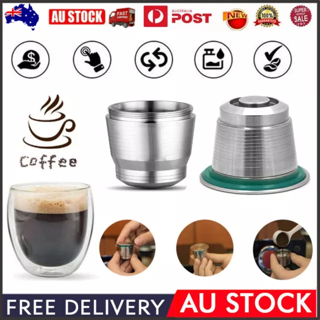 Stainless Steel Coffee Capsule Cup Refillable Reusable Pod for Nespresso Machine