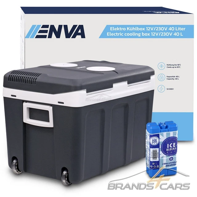 ENVA 40L KÜHLBOX KÜHLSCHRANK THERMOELEKTRISCHE WARMHALTEBOX INKL 2x KÜHLAKKU