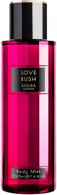 Aoura London Womens Love Rush Body Mist Fragrance Spray 220ml