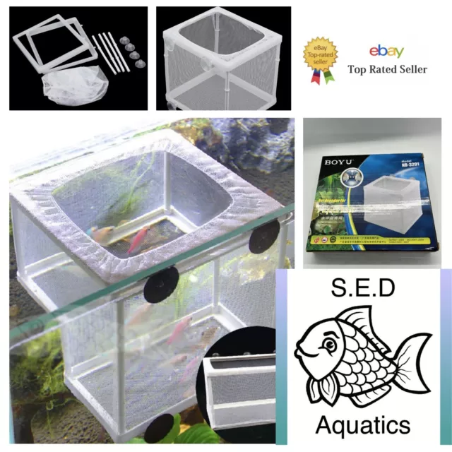 Aquarium Fish Tank Guppy Breeding Breeder Baby Fry Net Box Hatchery Seperation