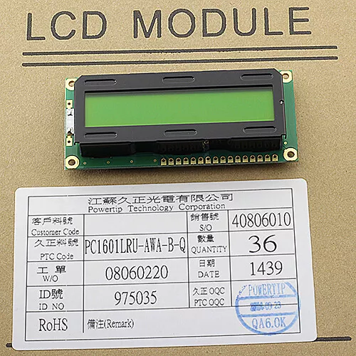 [1pcs] PC1601LRU-AWA-B-Q LCD 2x16 Line MODULE