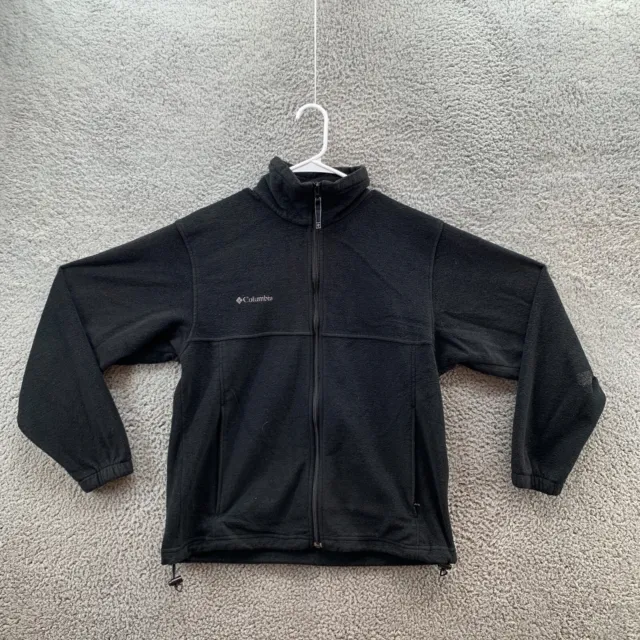 Columbia Fleece Jacket Mens Medium Black Full Zip Sweatshirt Front Pockets Thick