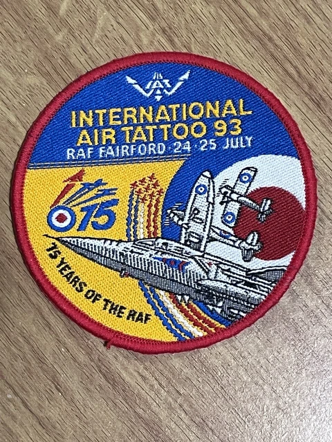 RIAT ROYAL INTERNATIONAL Air Tattoo Patch 1993 Raf Fairford. 75 Years ...