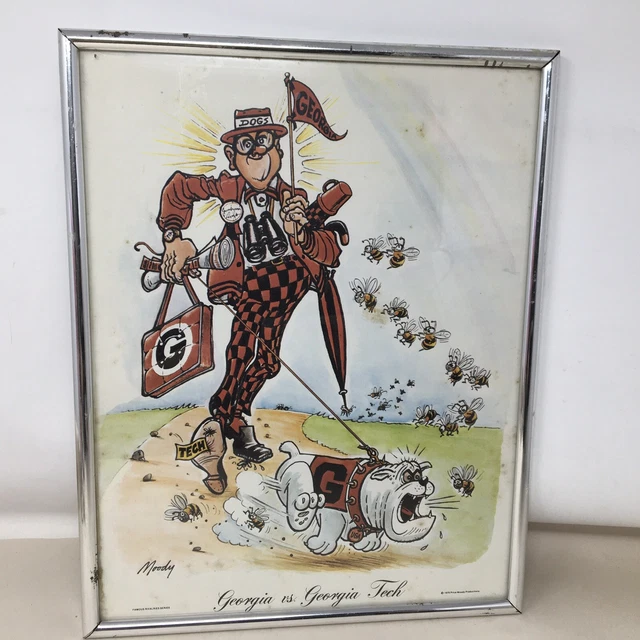 University of Georgia Bulldogs Football VS Georgia Tech Rivalry Print 1979 Moody