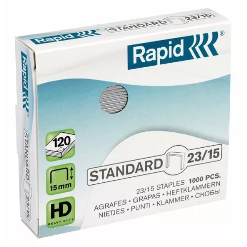 X6 Rapid Agrafes  Standard N°23, Longueur 15 mm, 1000 Agrafes, Agrafe lot de 6