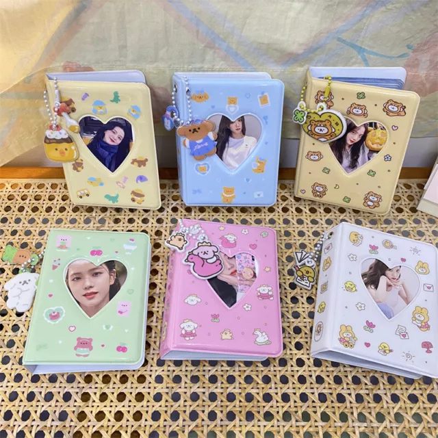 Collect Book PVC Cute Love Heart Hollow Album 40 Pockets Photocard Holder 3 Inch