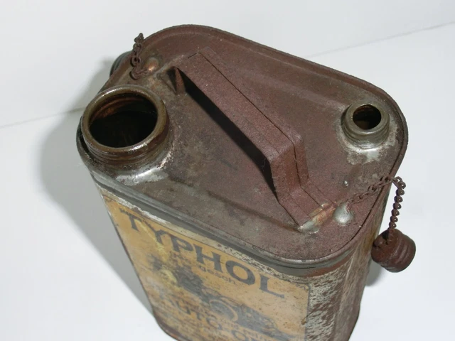 orig.alte Blechdose Typhol Auto Oel Tankstelle Oldtimer Werkstatt Deko Container 7
