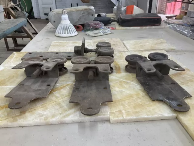 Vintage Barn Door Rollers, Rolling Door Hardware, Architectural Lot Of 4 All Of