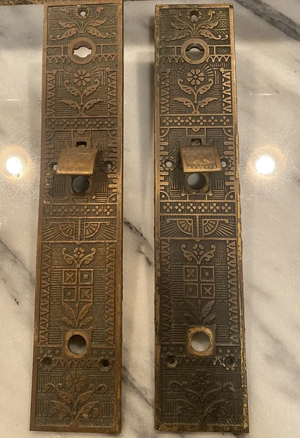 Antique Pair Of Decorative Door Plates - Pocket Door Plates?  Sargent And Co.