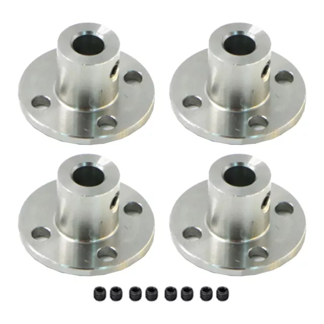 Set of 4 Flange Coupling Motor Guide Shaft Couplings (6mm) with Fixing Screws