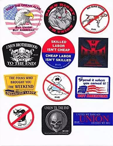 12 Pcs Set Union Hard Hat Stickers