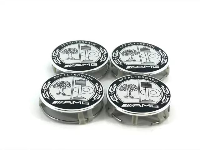 Amg Affalterbach 4pcs Wheel Center Caps 75mm Mercedes Benz Wreath OEM HQUALITY