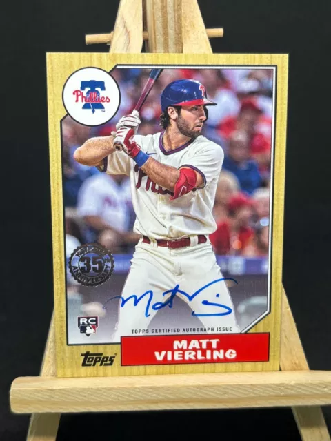 Matt Vierling 2022 Topps '87 Auto Baseball Card #87Ba-Mv - Philadelphia Phillies