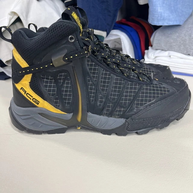USED NIKE ACG Air Zoom Tallac Lite Hiking Boots Sz 10.5 Yellow Grid No