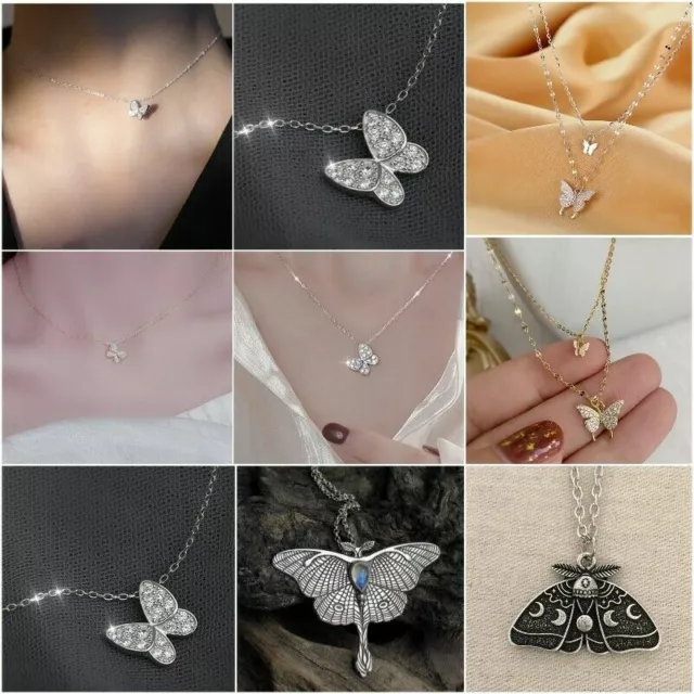 New Simple Butterfly Pendant Necklace Choker Clavicle Chain Women Jewelry Gifts