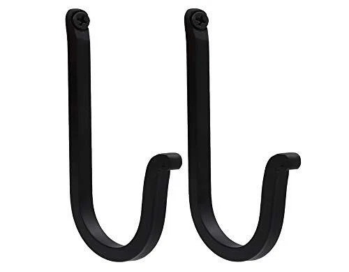 Single Prong Wrought Iron Hooks, Vintage Hand Forged Iron Curved Metal 2