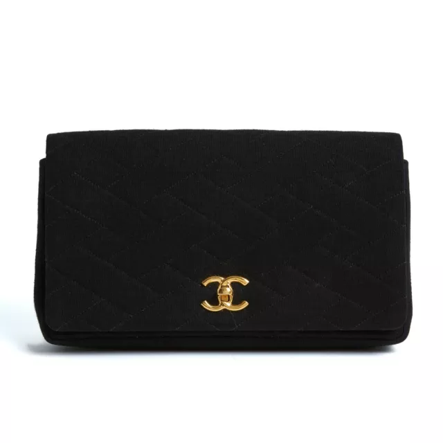 Chanel 1983 Pochette Black Clutch Timeless Classique