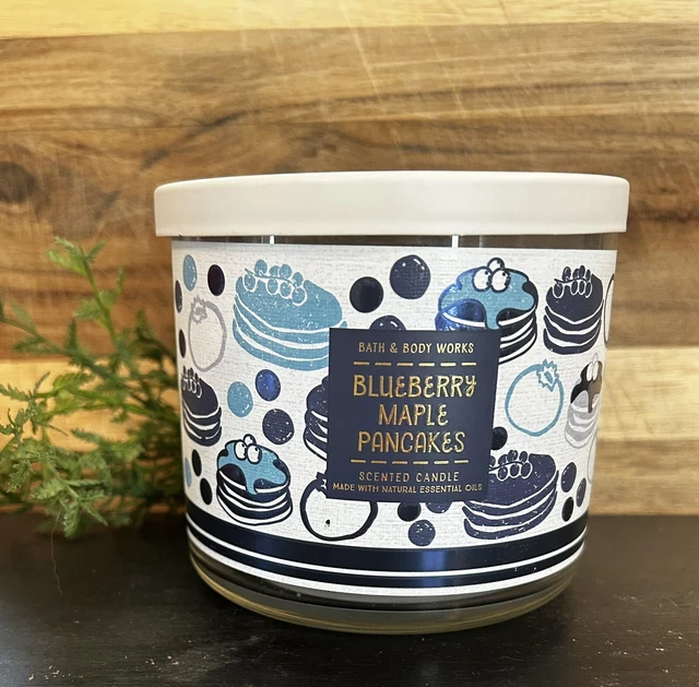 NEW Bath and Body Works Blueberry Maple Pancakes Scented 3 wick 14.5 oz Candle