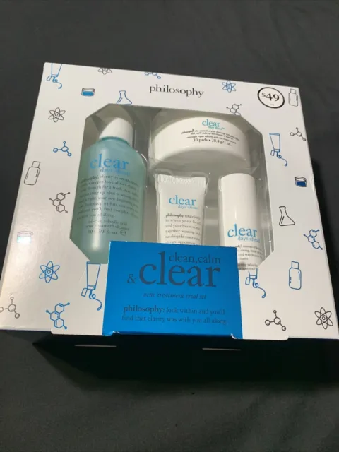 New - Philosophy Clear Days Ahead Acne Treatment Trial Set RARE - Discontinued