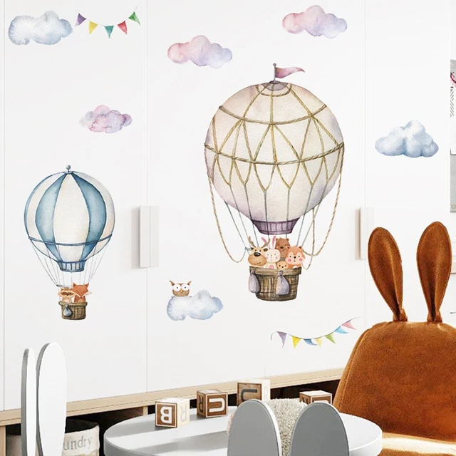Nueva venta pegatinas de pared arte vinilo globo aerostático nube lluvia pegatinas