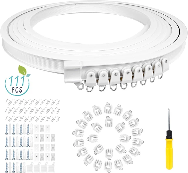 Binario Tenda Flessibile 3 Metri Per Soffitto - Curvabile, Con Rulli E Ganci, Per Doccia E Camper - Foto 3