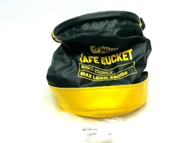 Python BKT-250HLV Safe Bucket 15"H x 12-1/2"W Black/Yellow Vinyl