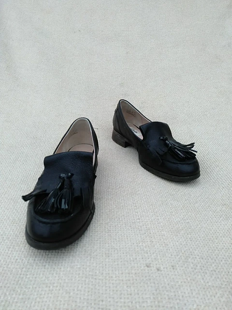 CLARKS BUSBY FOLEY Narrative Ladies Black Leather Tasselled Loafer Shoes Uk 8 D 19.99 PicClick UK