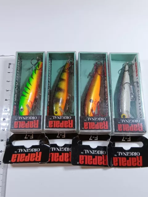 RAPALA FISHING LURES F-7 Original Floating Minnows. Lot of 4, Trout, Bass  lures $60.99 - PicClick AU