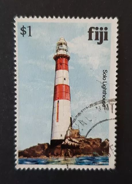 Fiji: 1979 Architecture Series - $1 Solo Lighthouse - Used Stamp