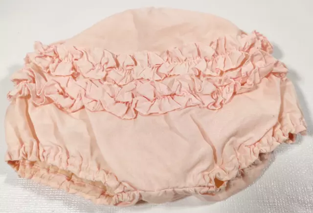Vtg Lined Pink Ruffled Pink Bloomers Diaper Cover -Rubber Vinyl~Great Condition!