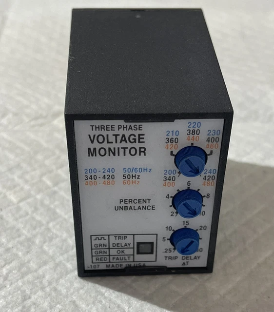 *NEW* Entrelec SSAC PLMU11 Monitoring Relay 3 Phase 200-480VAC SPDT 10A Contacts