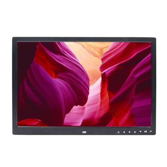 Reproductor de video con botones táctiles de álbum de fotos digital HD de 17 pulgadas (negro UE)