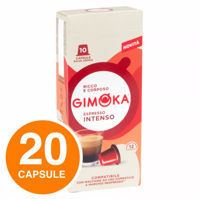 20 Capsule caffè Gimoka INTENSO cialde espresso compatibili sistema NESPRESSO